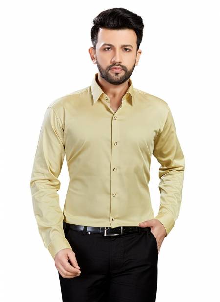 Outluk 1427 Office Wear Cotton Satin Mens Shirt Collection 1427-LIGHT ORCHER YELLOW